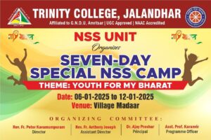 7-DAY NSS CAMP AT MADARA VILLAGE BY TRINITY COLLEGE JALANDHAR